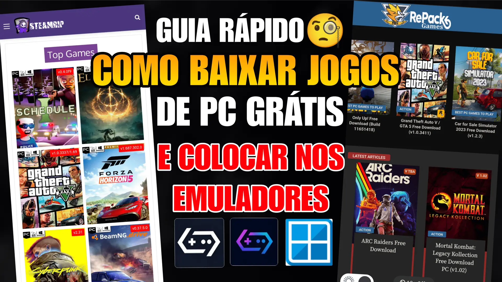 COMO BAIXAR JOGOS DE PC GRÁTIS E COLOCÁ-LOS NOS EMULADORES