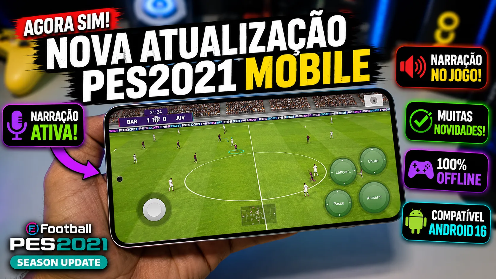PES 2021 MOBILE COM NARRACAO